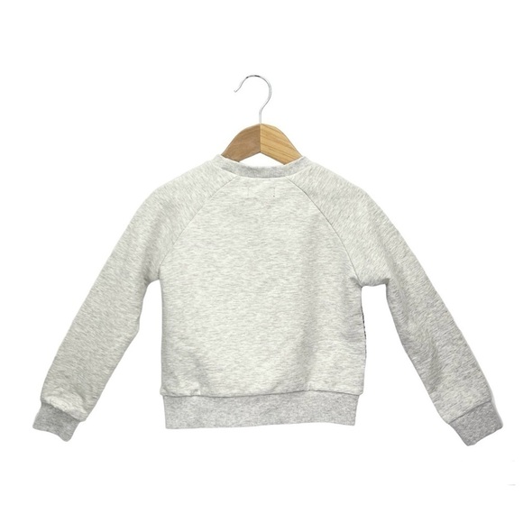 7 For All Mankind Girl’s Sweatshirt Size 5 Heathered Gray Blue Red 7FAM New NWT - Picture 3 of 8